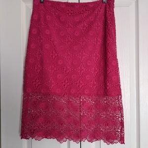 Kensie Magenta Crochet Semi-Formal Skirt M